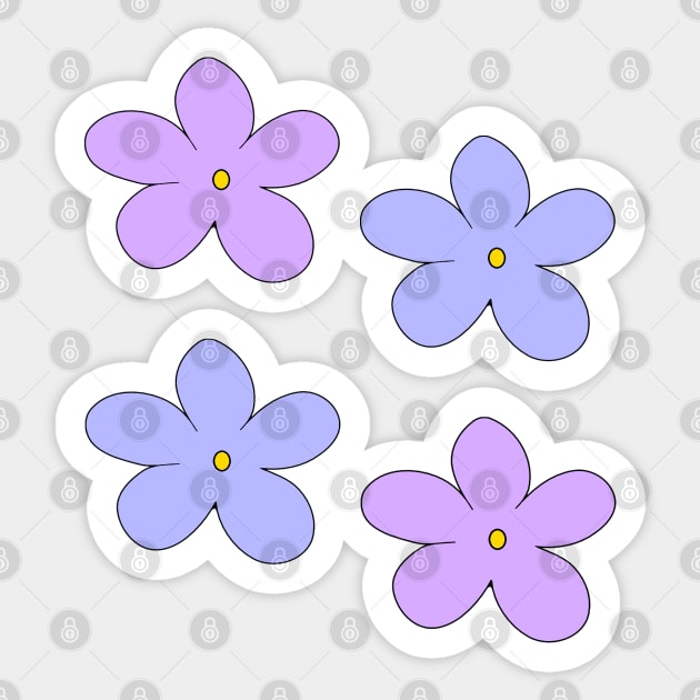 Hand drawn pastel color cartoon flowers Sticker by kimbo11